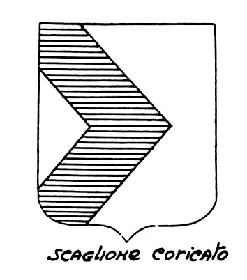 Imagem do termo heráldico: Scaglione coricato